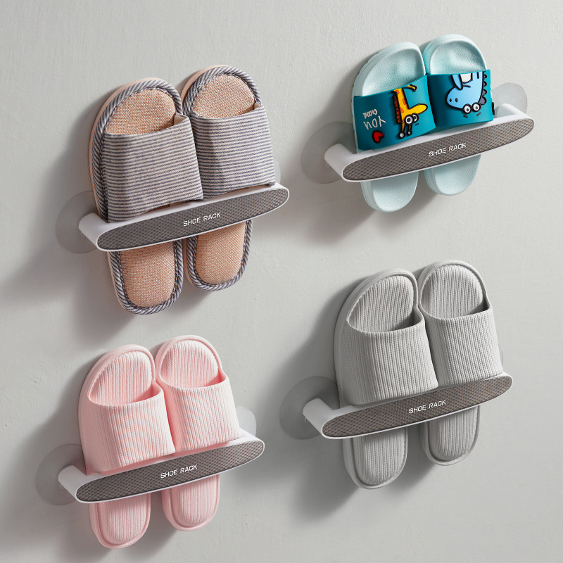 Bathroom Honeycomb Slipper Rack Wall-mounted Wall-mounted Toilet Storage Artifact Toilet Punch-free Shoe Rack Storage Rack