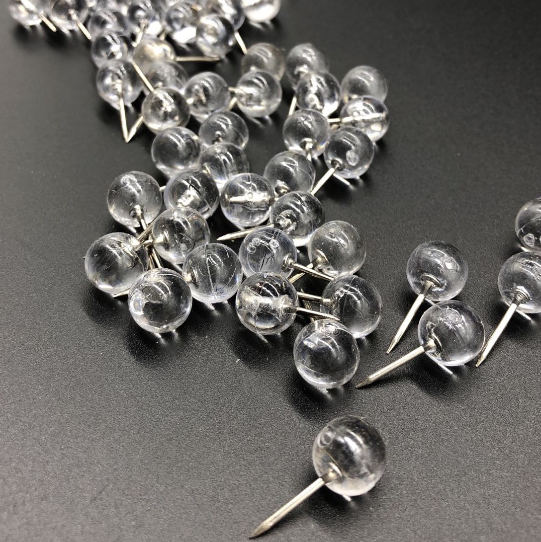 Yiwu Amazon specializes in white transparent round spherical I-pin plastic pushpin press nail press nail bulk