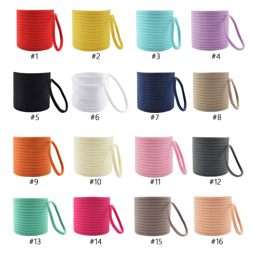 European and American children's nylon seamless elastic hair band elastic hair band baby headgear baby DIY hair accessories solid color headband