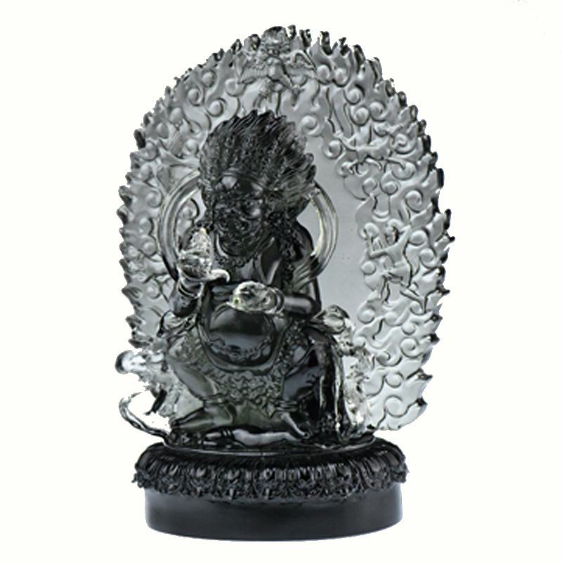Coloured glaze black god of wealth handicraft five surname god of wealth water god of wealth buddha ornaments temple home decoration buddha supplies