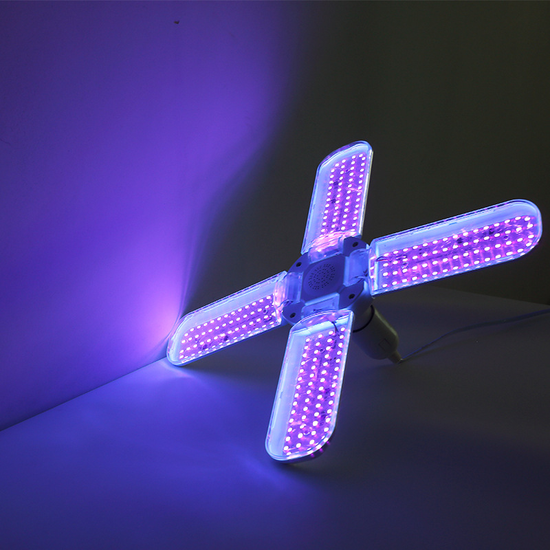 New UVA ultraviolet violet light antivirus lamp two leaf three leaf four leaf sterilization lamp disinfection lamp cross-border E27