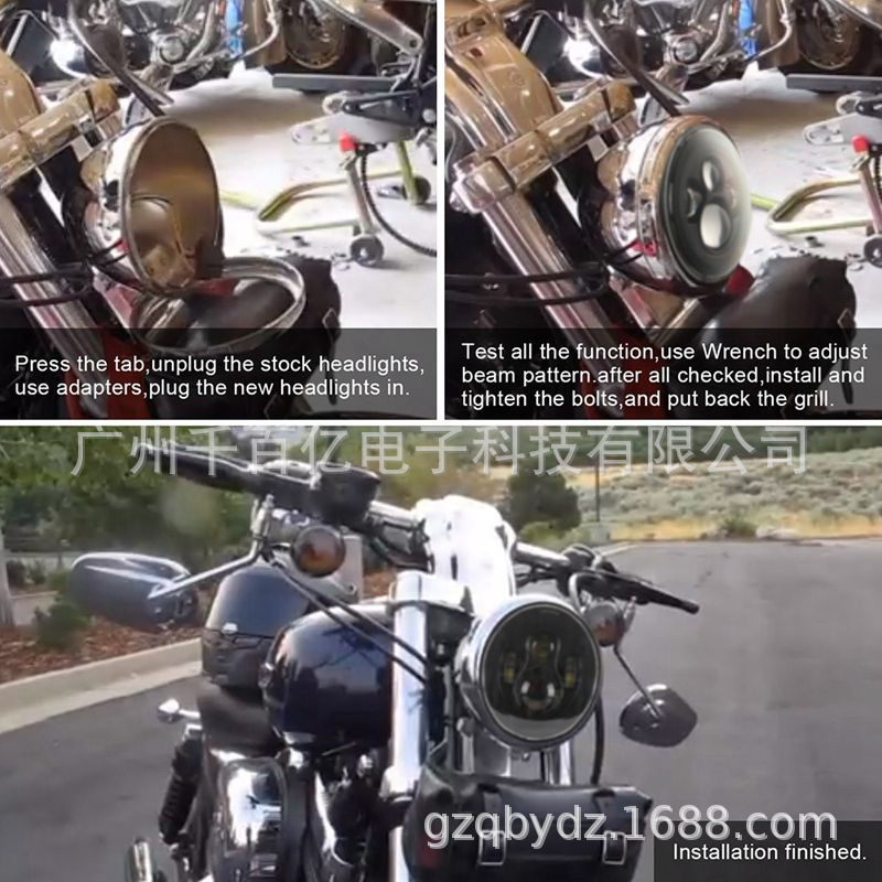 For Jeep Wrangler 7 inch led headlight Harley motorcycle led headlight two-color aperture modified headlight