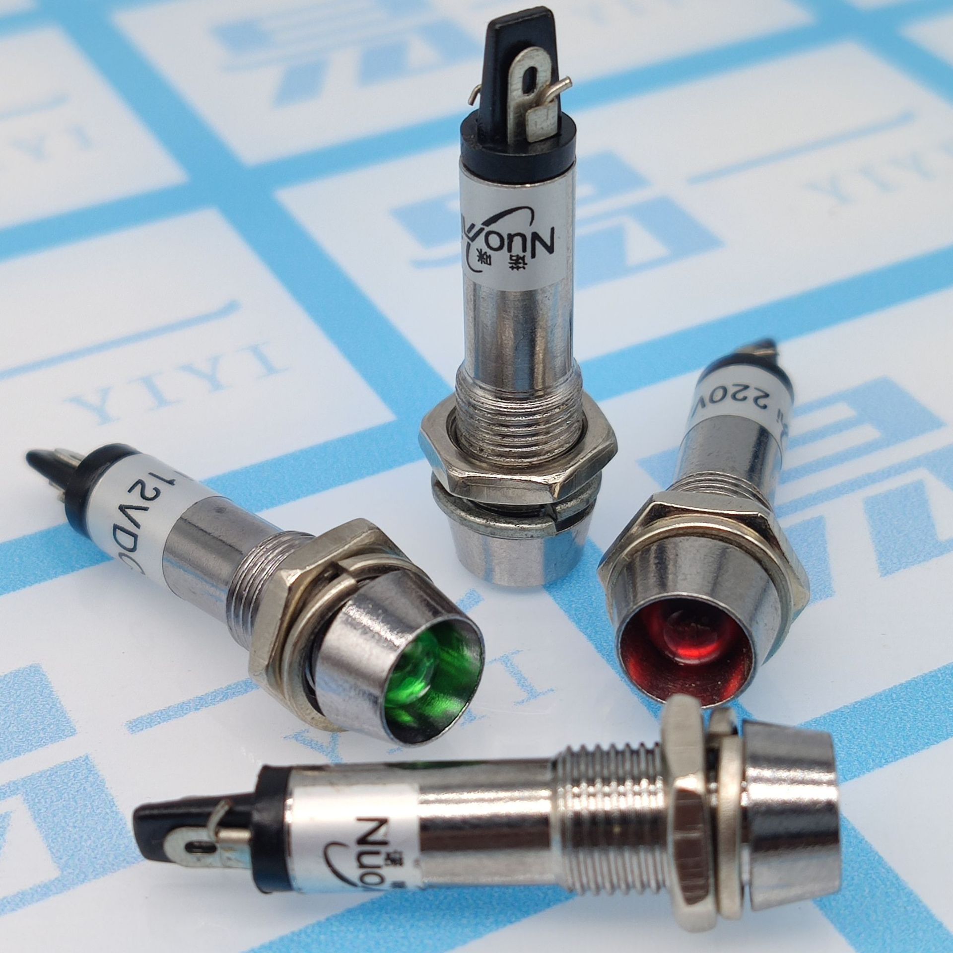 Small power work signal lamp luminous indicator light XD8-1 Red Green Yellow 12v 24v hole 8mm