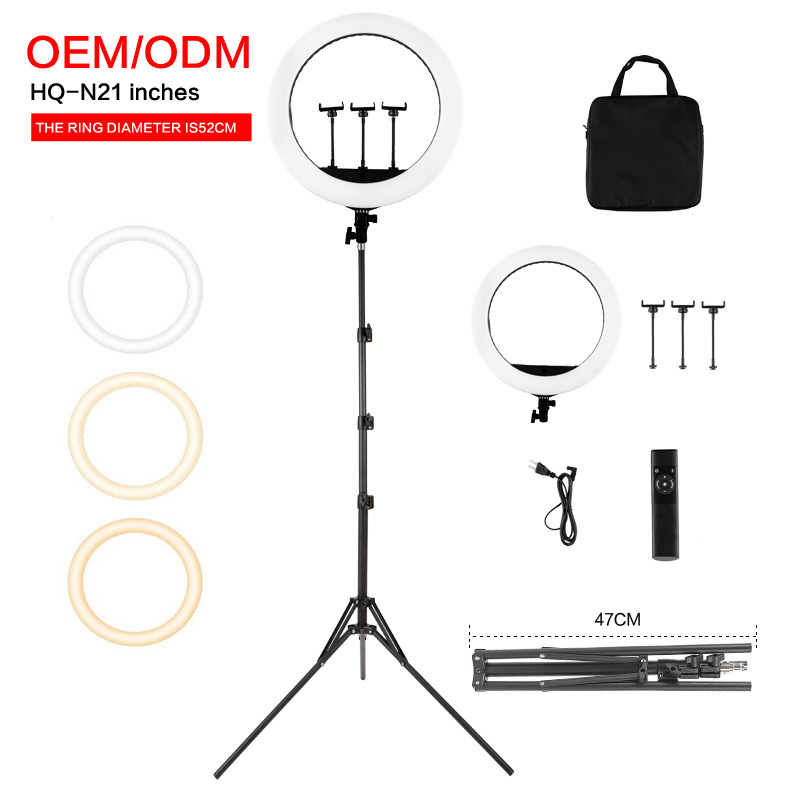 HQ-21 дюймовая лампа освещения, трясущаяся, быстрая рука, LED, мобильный телефон, держатель для фотографии, кольцевое живое освещение