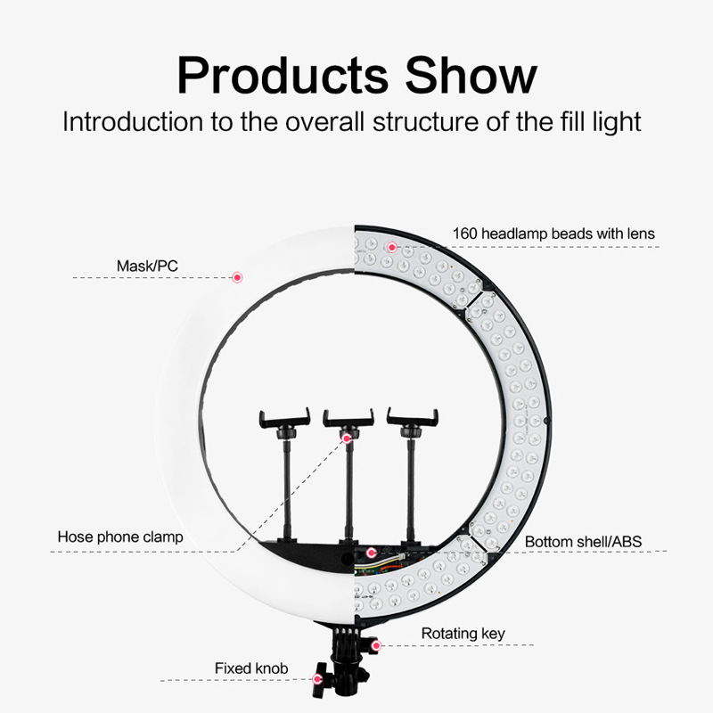 HQ-21 inch lighting lamp trembles fast hand Photo LED mobile phone bracket photography beauty ring live light