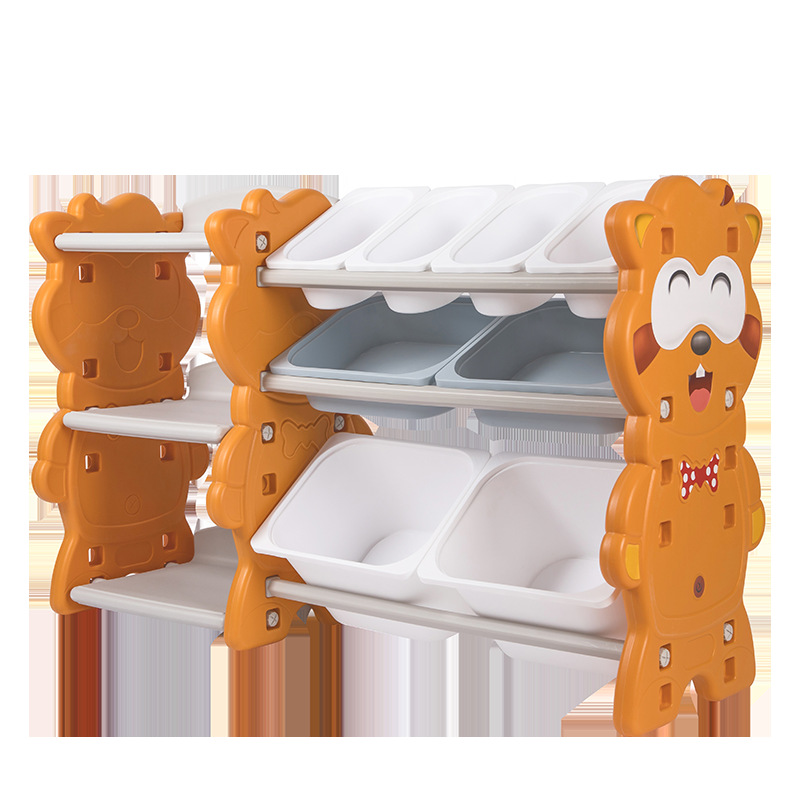 Origin Source Children's Creative Household Children's Toy Storage Rack Cartoon Storage Rack Large Capacity Floor Bookshelf for Kindergarten