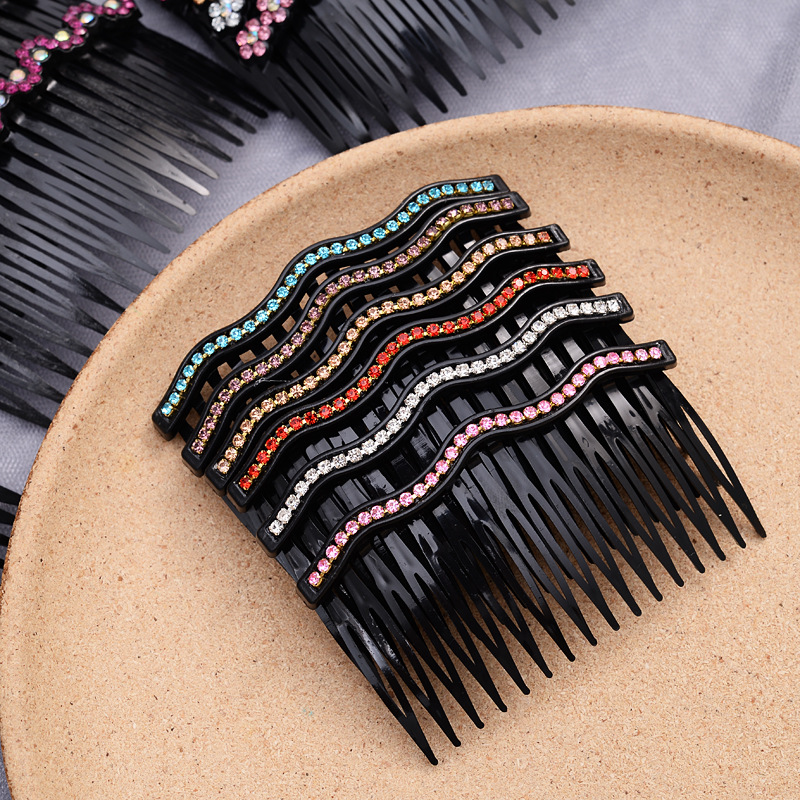 Bangs Hair Comb Insert Comb Broken Hair Pressure Hairpin Back of Head Headdress Extended Hairpin Adult Women Rhinestone Hair Fork Wholesale