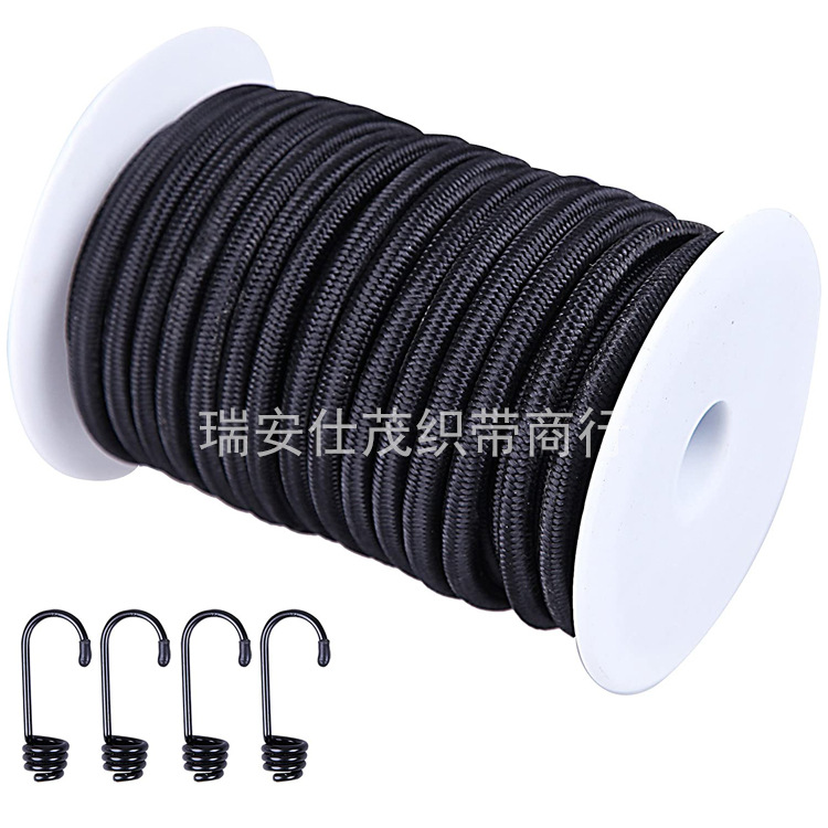 20 m manufacturer 5mm cross-border small bag round loose strap latex luggage bungee elastic rope camping kayak deck
