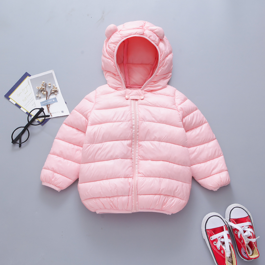 Детская куртка для мальчиков и девочек легкий утепленный пуховик для осени и зимы с капюшоном