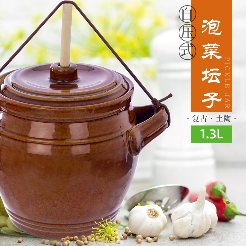 Креативная керамическая банка для маринованных овощей, ретро керамическая банка для маринования, оптовая продажа