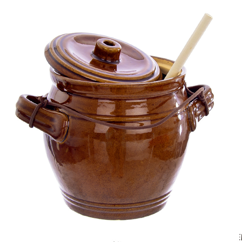 Creative Self-Pressure Ceramic Pickle Jar, Pickle Sauce, Retro Crock Pot, Earthenware Household Pickle Jar Wholesale