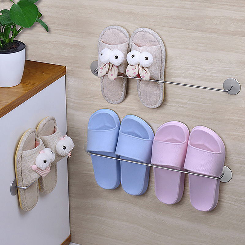 304 нержавеющая сталь, обувной шкаф в ванной, настенный, без сверления, задний стеллаж для туалета, многофункциональная вешалка для полотенец