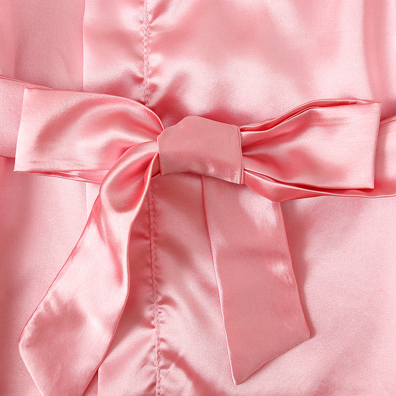 Children's European and American girls solid color long sleeve letter printing strap bathrobe home clothes children's suit ins a generation of hair