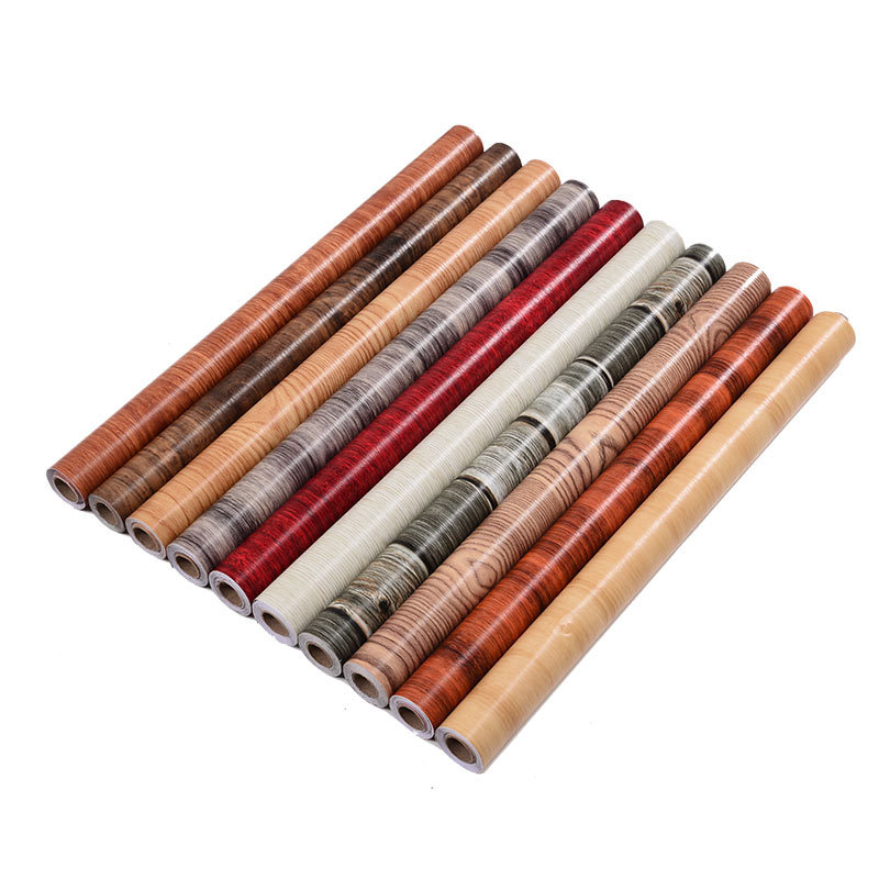 Wholesale Wood Grain Stickers Waterproof and Moisture-Proof Wardrobe Table Wooden Door Stickers Old Furniture Renovation Stickers Imitation Wood Grain Wallpaper Self-Adhesive