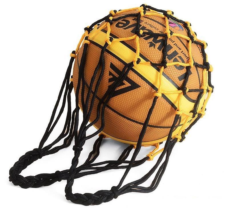 Factory Direct elastic black and yellow two-color football tennis net bag thick nylon basketball net bag gift wholesale