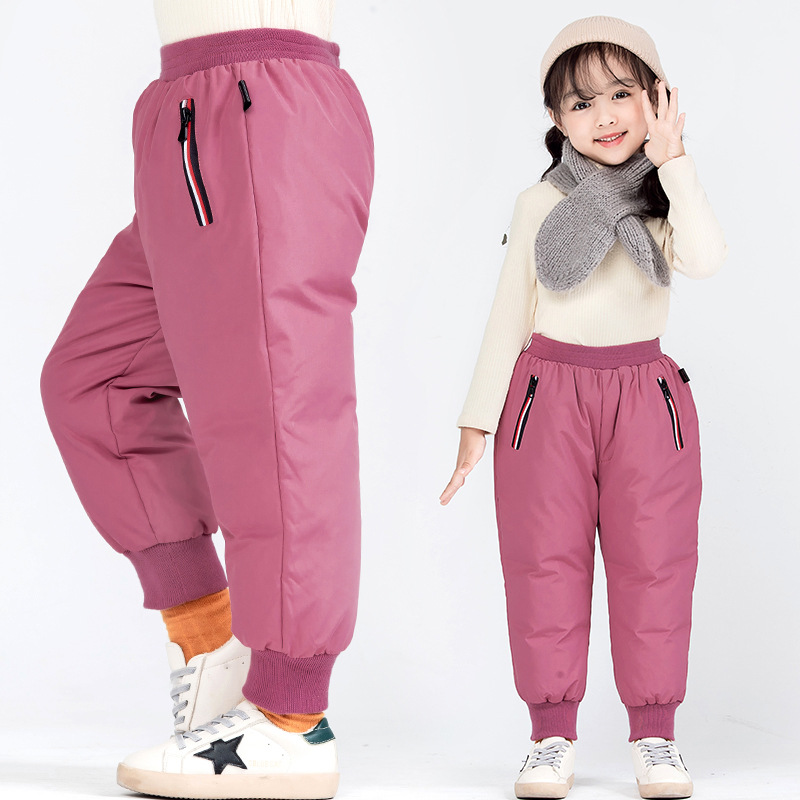Autumn and Winter Children's down Pants Outer Wear for Boys and Girls, Thickened Warm Outdoor Pants Wholesale