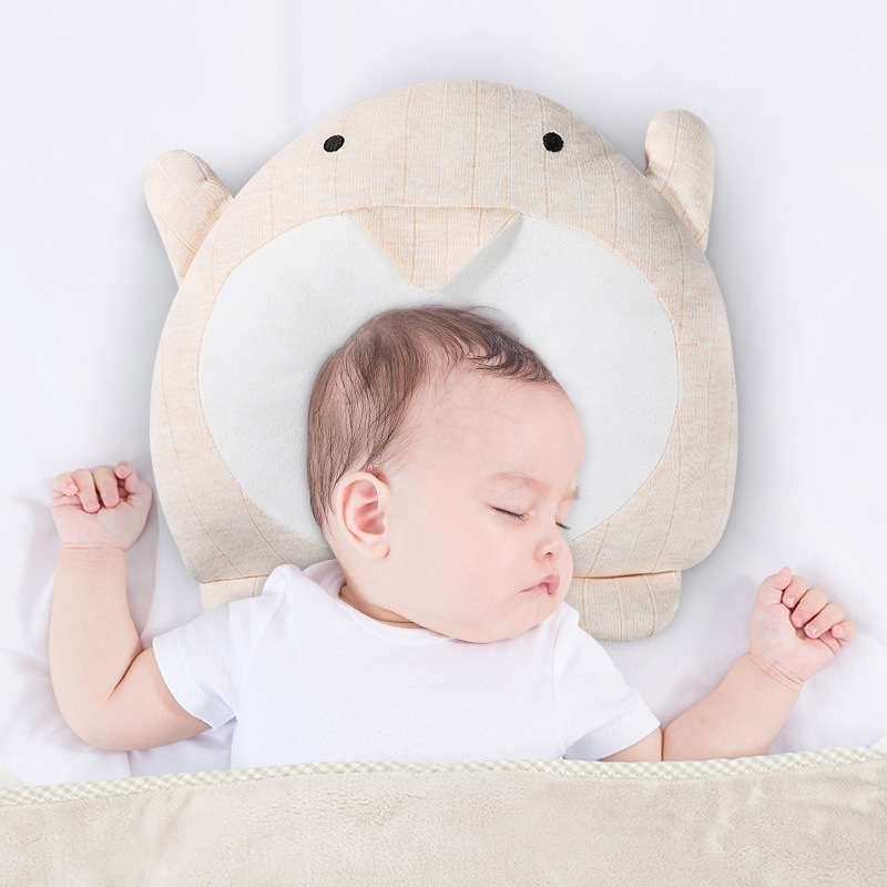 Baby's Anti-deflection Head Flat Head Shaped Pillow Baby's 0-6 Years Old Summer Breathable Corrective Head Shaped Pillow Stretch Cotton Pillow
