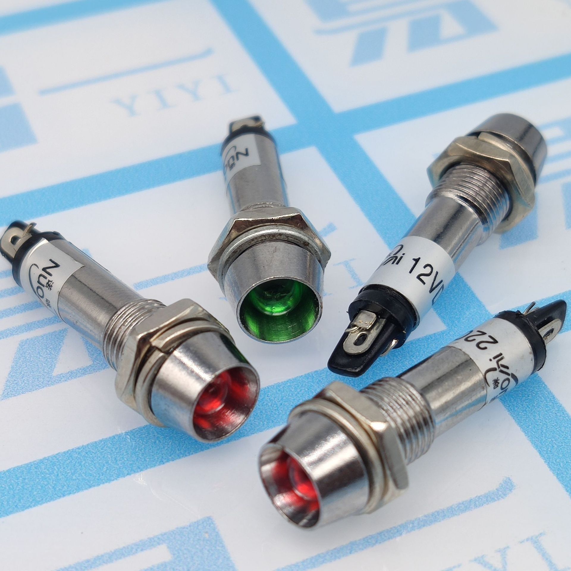 Small power work signal lamp luminous indicator light XD8-1 Red Green Yellow 12v 24v hole 8mm