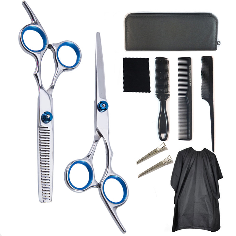 Amazon Barber scissors set hairdressing scissors set hairdressing scissors thin teeth scissors flat scissors factory wholesale