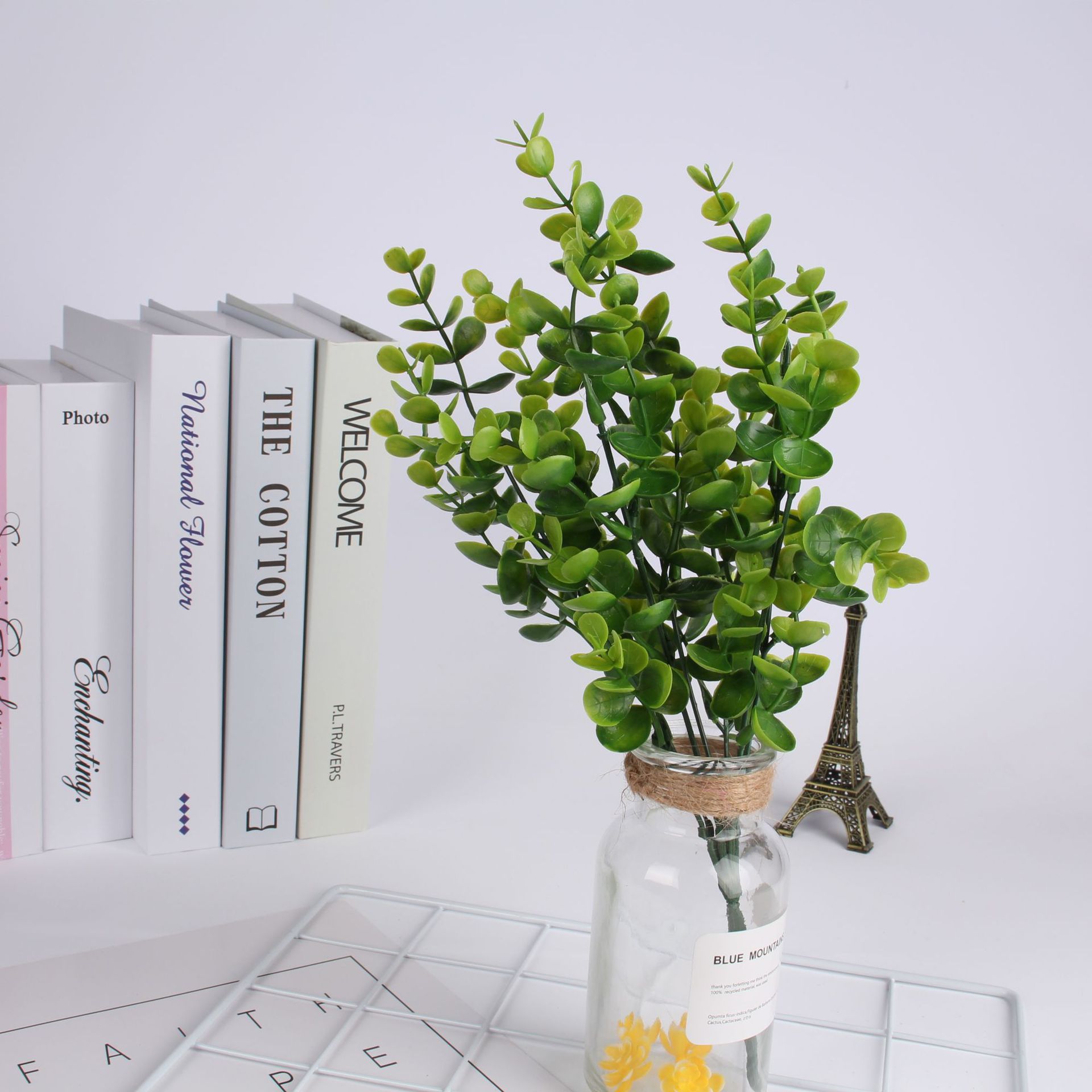 7 fork 35 large eucalyptus chestnut artificial flower eucalyptus Milan grass green plant