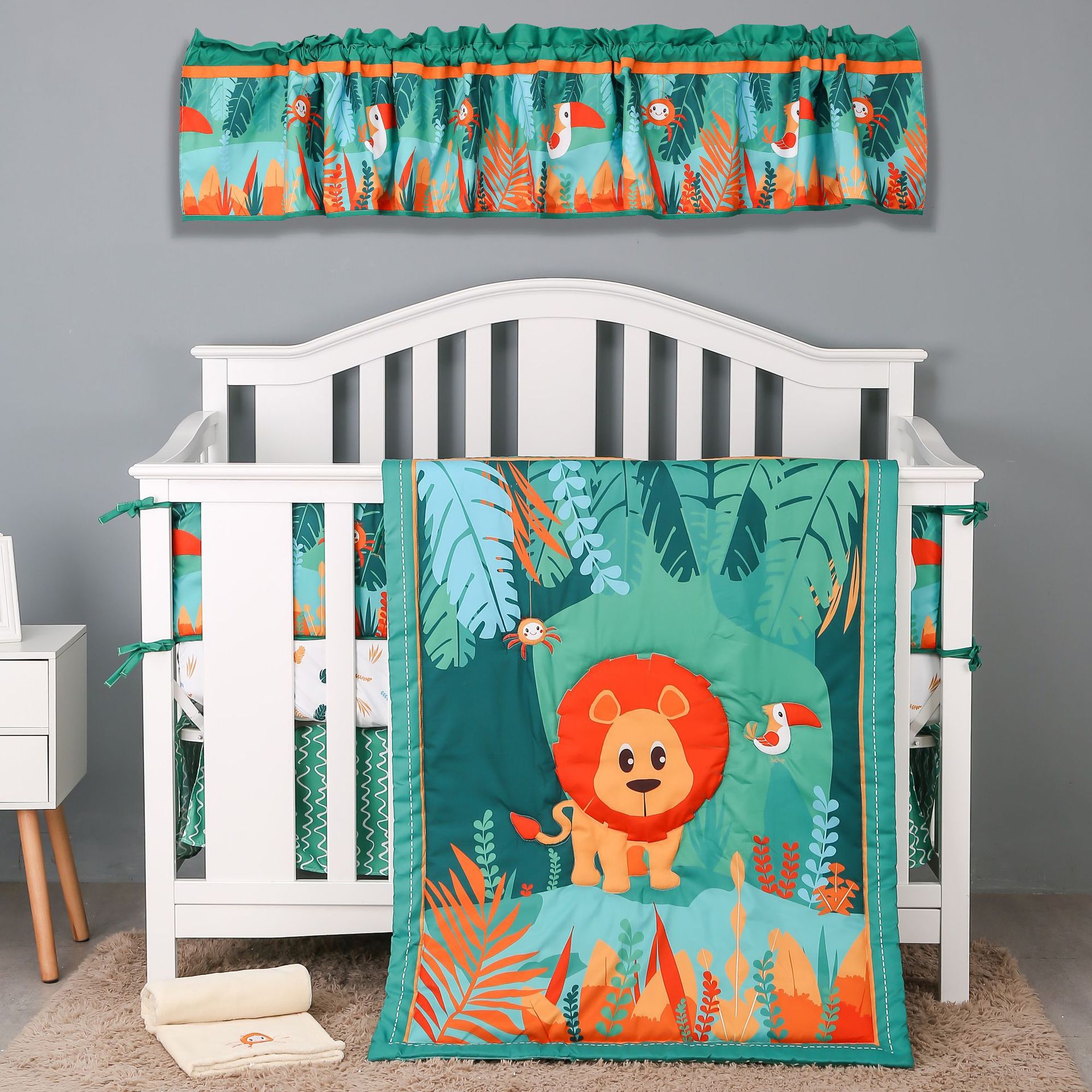 Постельное белье для новорожденных юбка для кровати сумка для подгузников занавеска детский плед 7 предметов фабричное исполнение