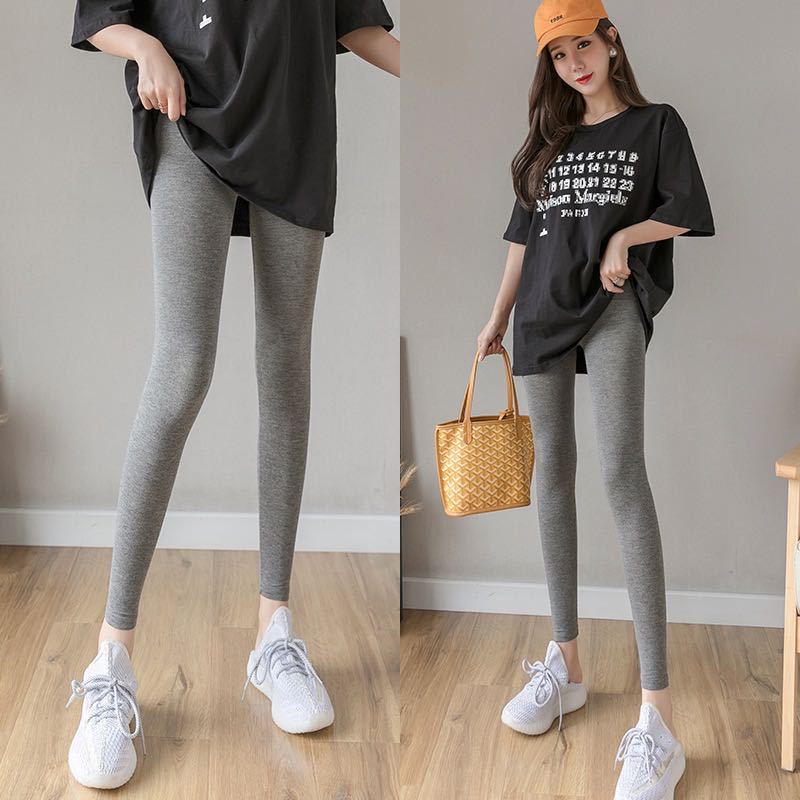 Modal Nine-Point Leggings for Women, Solid Color, Plus Size, Versatile, Slimming, Tight-Fitting Pants, One-Piece Wholesale, Waist Protection