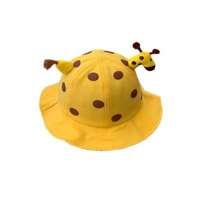 Baby fisherman hat spring and summer cute polka dot sunshade basin hat baby cartoon giraffe 1 year old 2 children autumn hat wholesale
