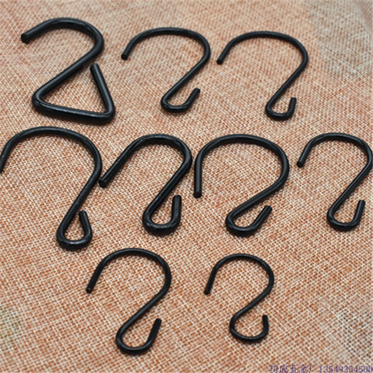 Black S-Shaped Hook Iron Hook S Hook Kitchen Door Back Hook Iron S Hook Black S Hook Iron Hook Special-Shaped Hook