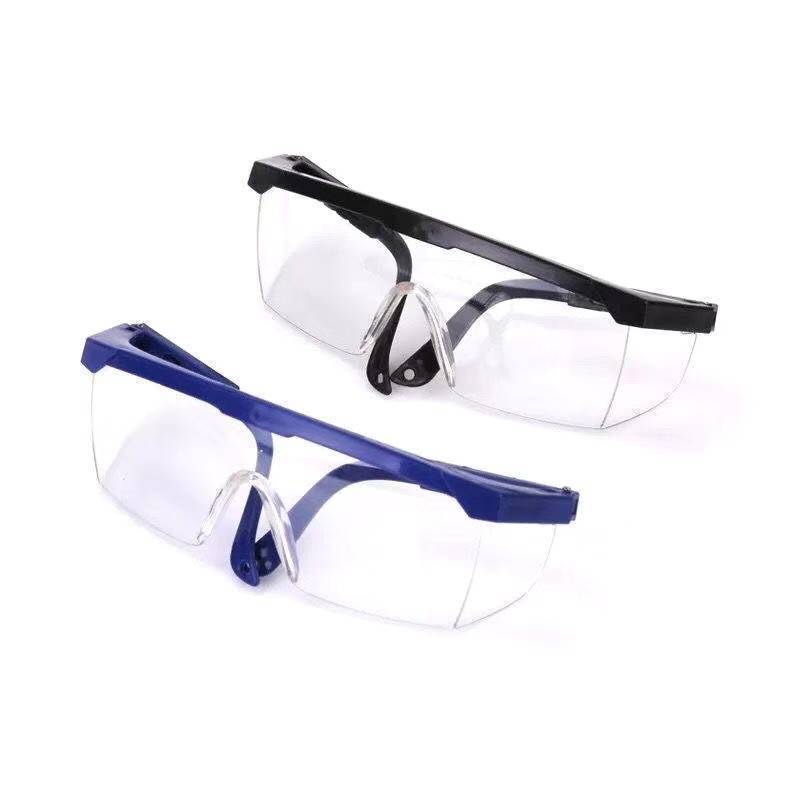 Spot blue frame telescopic safety protection glasses windproof dustproof shock splash labor protection goggles 12 pairs