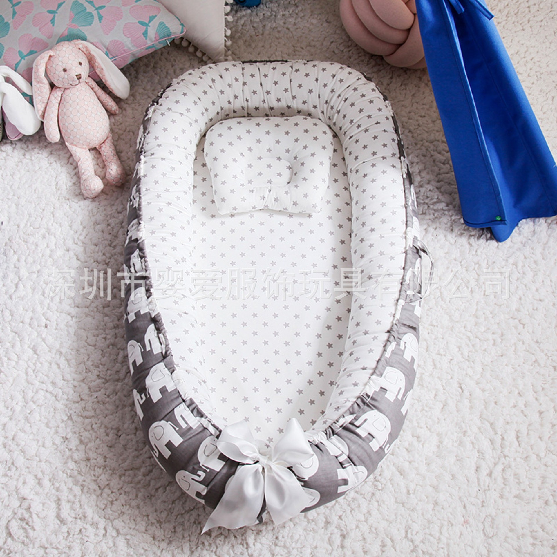Foreign Trade Cotton Removable Crib Portable Vacuum Bed Machine Washable Uterine Bionic Bed Mother and Baby Supplies