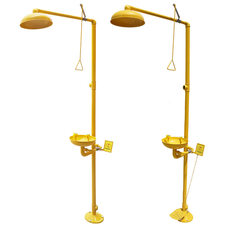 Factory wholesale Industrial 304 stainless steel plus ABS coating vertical emergency spray composite eyewash