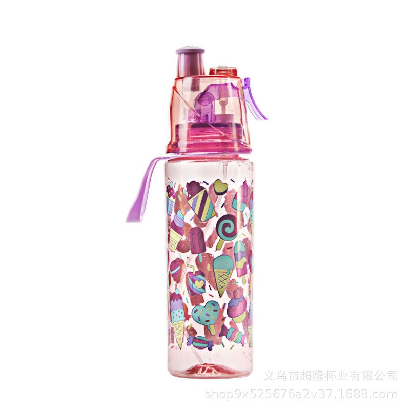 Factory direct supply cartoon sprayer summer sports water cup dual-use single-layer female student kettle wholesale spell a lot