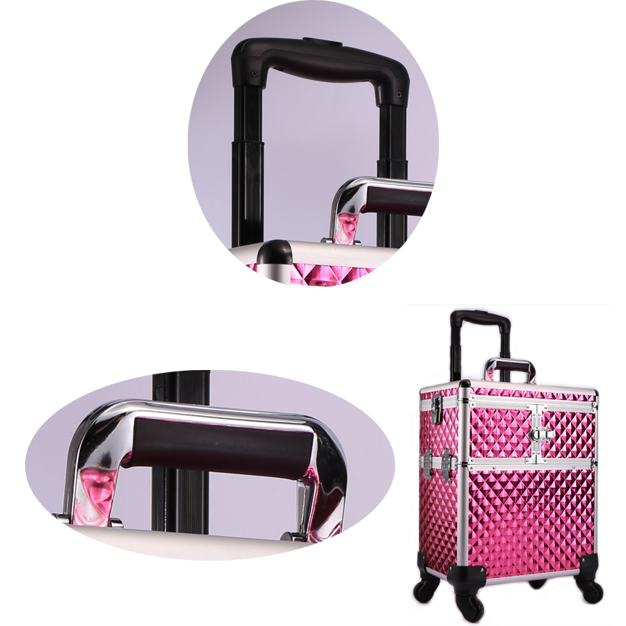 Spot manufacturers supply professional cosmetic case universal wheel tie rod cosmetic case beauty salon trolley case