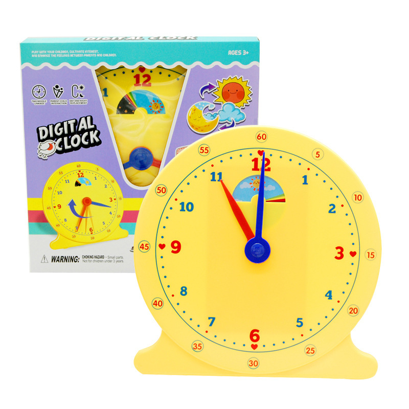 Большая модель часов для детей, учебные пособия для понимания времени, часы с двумя стрелками
