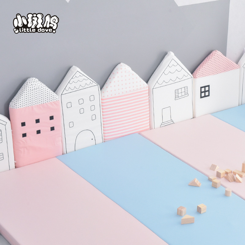 Small Turtledove Nordic Small House Baby Children's Room Bed Wall Soft Bag Anti-collision Head Protection Tent Cushion Wall Decoration