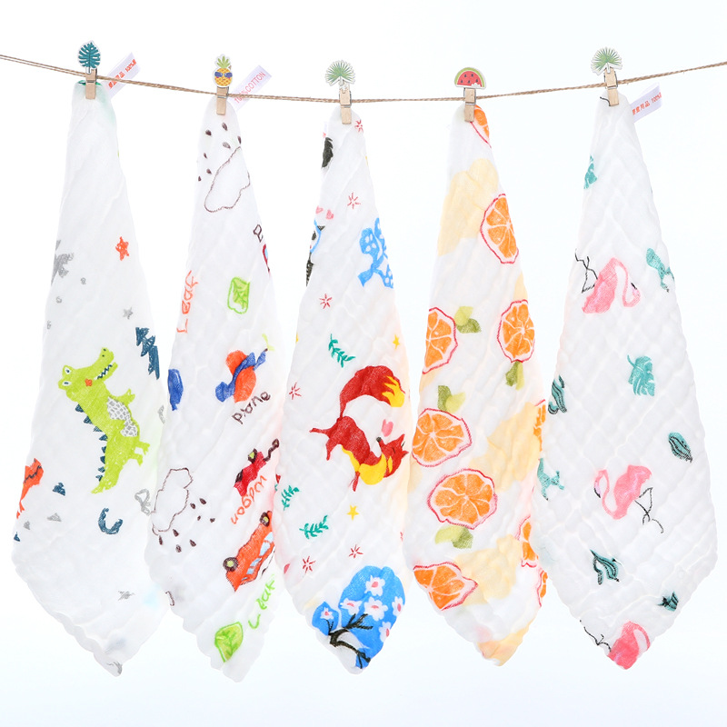 Шестислойное квадратное полотенце из хлопка, впитывающее