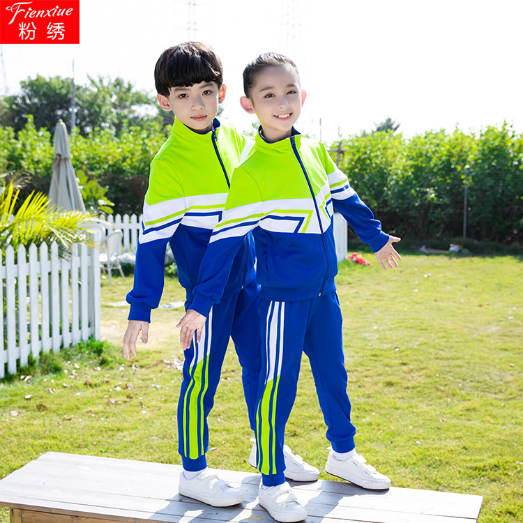 Spring and Autumn New School Uniforms for Primary and Middle School Students Children's Class Clothes Kindergarten Garden Clothes Color-matched Soft Sportswear Casual Suit