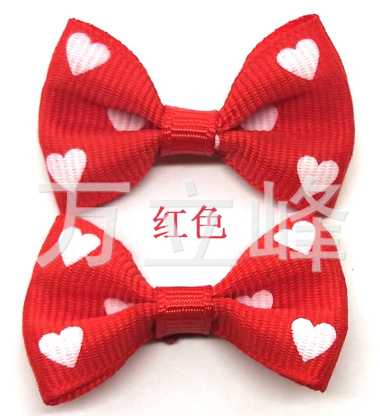 Korean version of children's headdress hair accessories clothing accessories gift accessories rib printing ribbon bow manufacturers wholesale