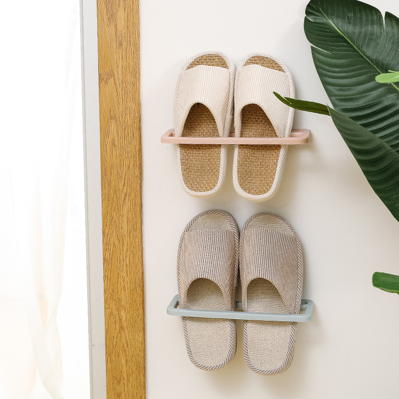 Slipper Rack Wall-mounted Punch-free Wall-mounted Bathroom Bathroom Room Slipper Shoe Rack Hanging Dormitory Storage Artifact