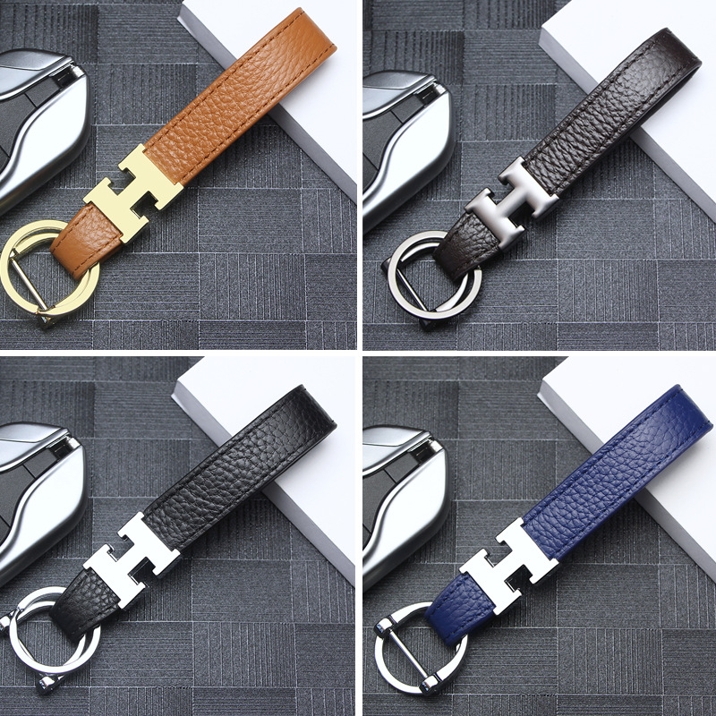 Leather car keychain suitable for Volkswagen Honda Nissan Audi Mercedes-Benz car key chain men's waist pendant