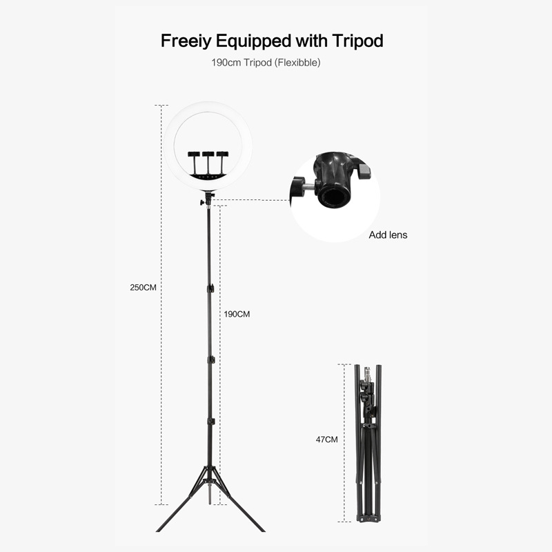 HQ21-inch fill light 52CM live light mobile phone selfie bracket anchor beauty ring photography lighting light