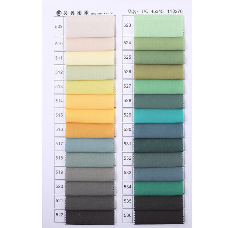 Manufacturer in stock supply TC polyester cotton New 110*76 woven pocket cloth genuine shirt textile fabric