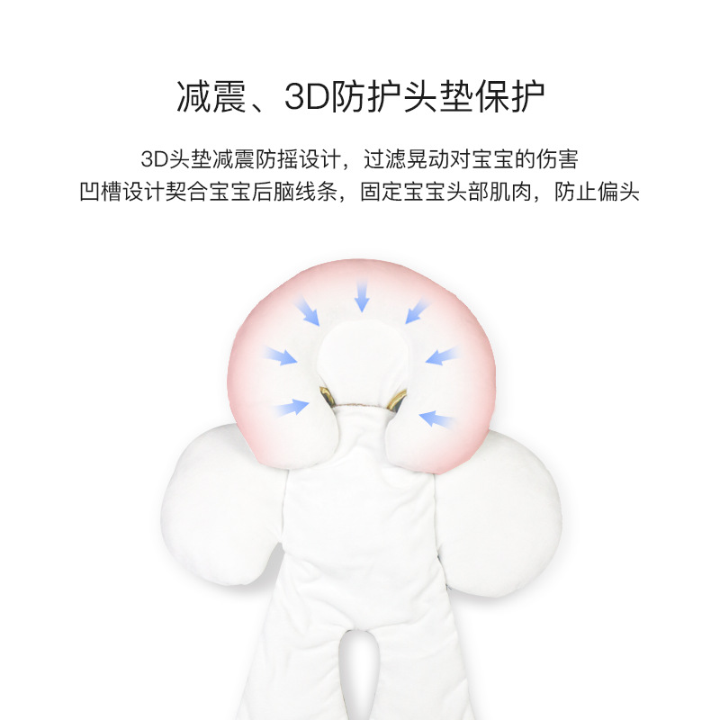 Cross-border Newborn Removable Thickened Cart Cushion Four Seasons Available Spine Anti-deviation Stereotyped Sleeping Cushion Headrest