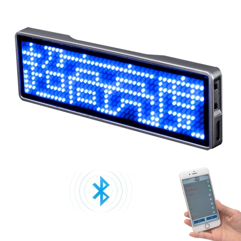 Bluetooth LED badge display screen custom luminous badge charging rolling word driving license plate mobile phone word change
