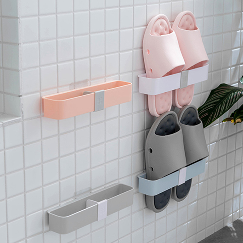 Bathroom Slipper Rack Wall-mounted Toilet Shoes Draining Storage Artifact Dormitory Punch-free Storage Rack