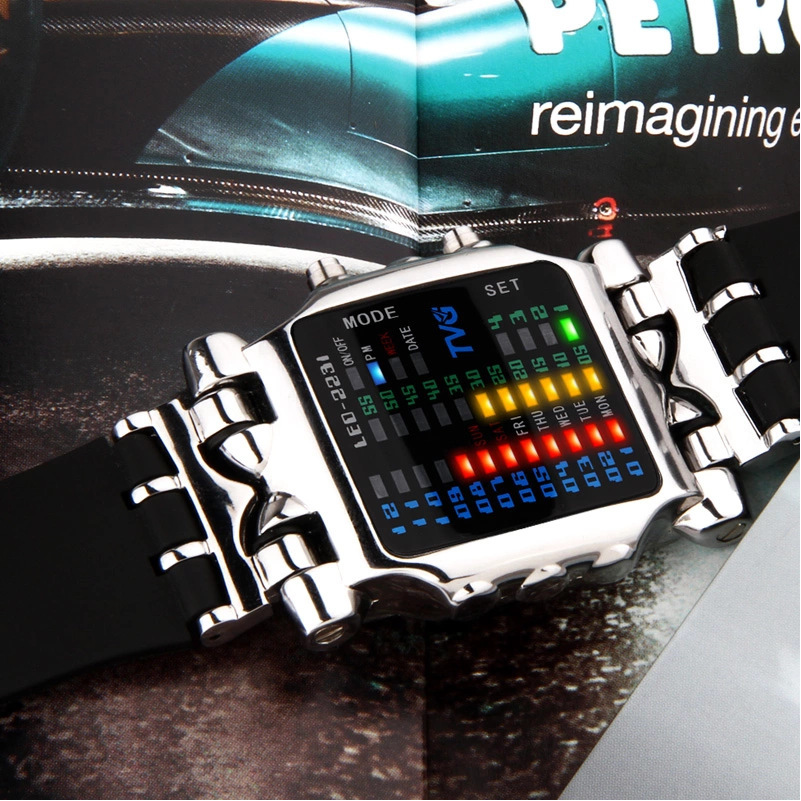 Tvg Fashionable and Creative Student Watch Multi-Functional Youth Waterproof Watch K-Style Light Energy Led Sports