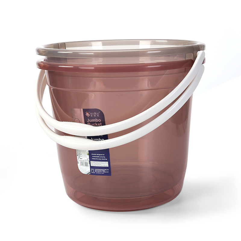 2022 New Plastic Transparent Round Thickened Portable Bucket Household Plastic Bucket Storage Bucket