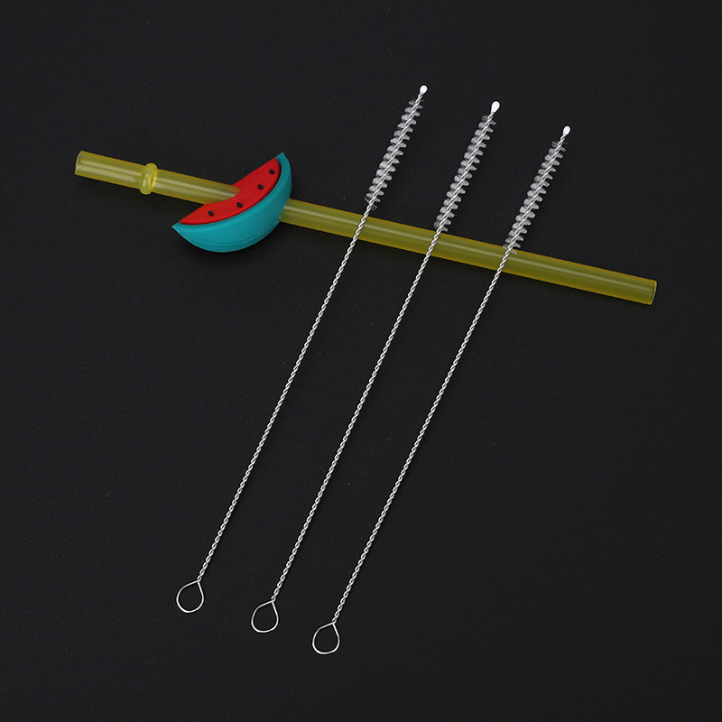 Cross-Border Straw Brush 17.5cm Stainless Steel Test Tube Dredging Tool Water Cup Bottle Pipe Small Brush