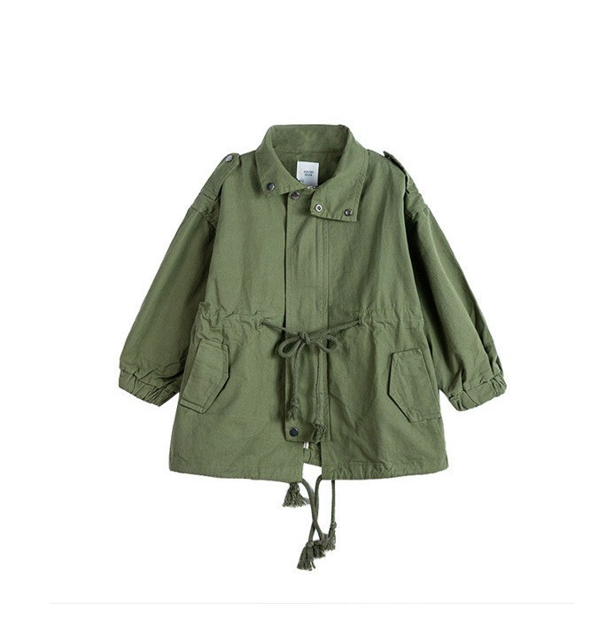 Spring and Autumn Children's Casual Jacket Korean New Girls' Zipper Jacket Girls' Mid-length Trendy Coat