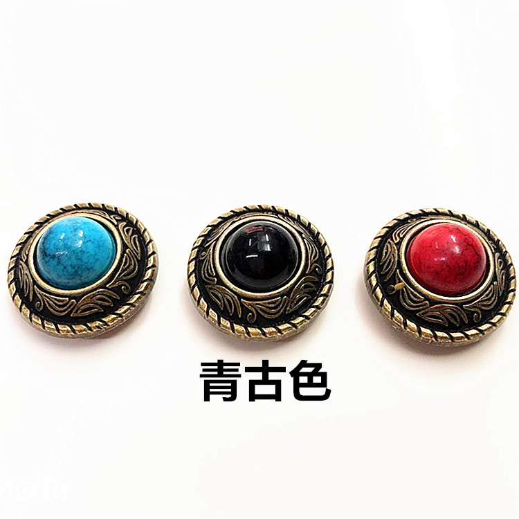 Luggage Buckle Leather Goods Leather Art Decorative Buckle Handmade DIY Cloth Buckle Screw Coin Buckle Ancient Silver White Qinggu Accessories